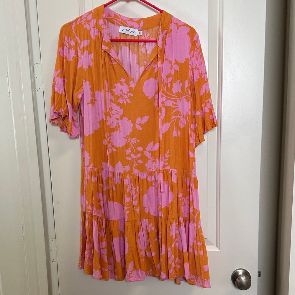 Petal & Pup Orange and Pink Asymmetrical Dress